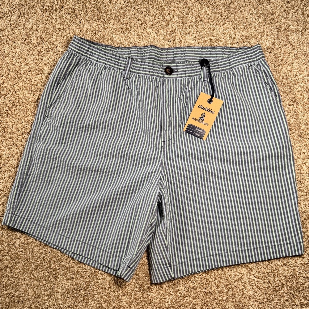 Chubbies NWT The‎ High Hammocks 7" Originals Seersucker Shorts Mens XXL Striped